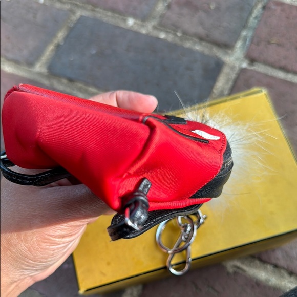 Fendi Monster Eyes Fur Key Ring and Bag Charm in Nylon and Leather - Picture 9 of 10